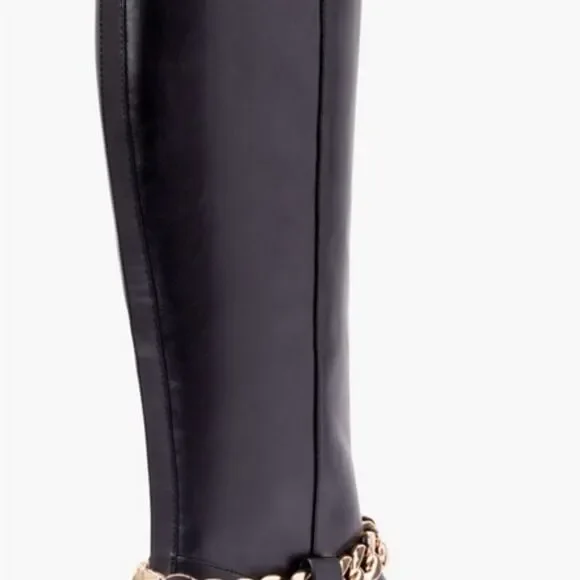 Just Fab Remy Chain Detail Riding Black Boots - Picture 15 of 16